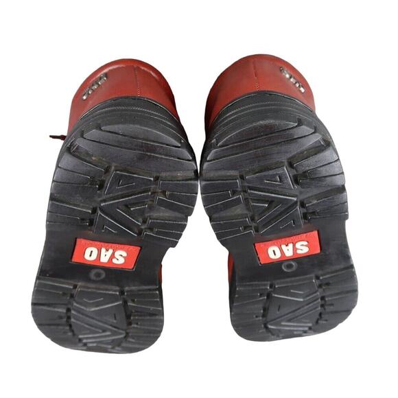 SAO Shoes Mens 9 Boots Leather Vintage Stacy Adams Red Chukka Chunky Retro Ankle - Picture 12 of 14